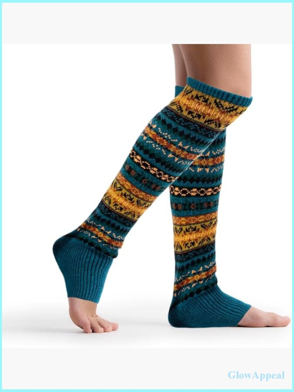 Wool Knit Leg Warmers Thigh High Striped Boho Y2K Footless Boot Cuff Socks
